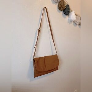 ANTHROPOLOGIE Brown Crossbody Clutch Faux Leather Bag